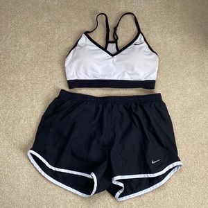 Nike white and black sports bra